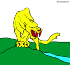Dibujo Tigre con afilados colmillos pintado por cartman10