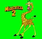 Dibujo Madagascar 2 Melman pintado por pelota