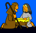 Dibujo Adoran al niño Jesús pintado por eider