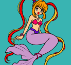 Dibujo Sirena con perlas pintado por victorvp