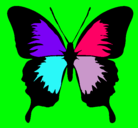 Dibujo Mariposa con alas negras pintado por maralex
