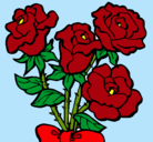 Dibujo Ramo de rosas pintado por valentina4