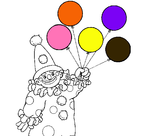 Dibujo Payaso con globos pintado por NINITA