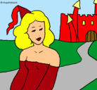 Dibujo Princesa y castillo pintado por nerba