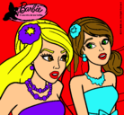 Dibujo Barbie y su amiga pintado por keisy