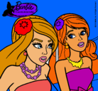 Dibujo Barbie y su amiga pintado por fatima