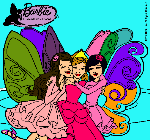 Dibujo Barbie y sus amigas en hadas pintado por Gisela123