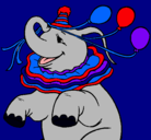 Dibujo Elefante con 3 globos pintado por amalia