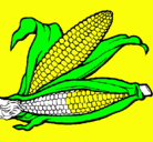 Dibujo Mazorca de maíz pintado por granitos