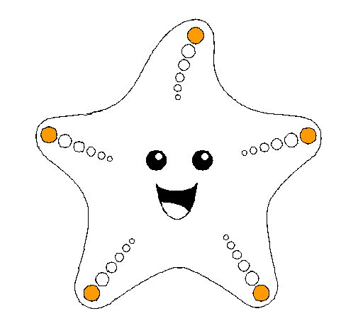 Dibujo Estrella de mar pintado por abaco