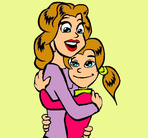 Dibujo Madre e hija abrazadas pintado por Loren