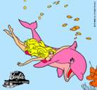 Dibujo Barbie y delfín pintado por lauracamila