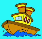 Dibujo Barco en el mar pintado por iris07