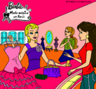 Dibujo Barbie en una tienda de ropa pintado por celestecia