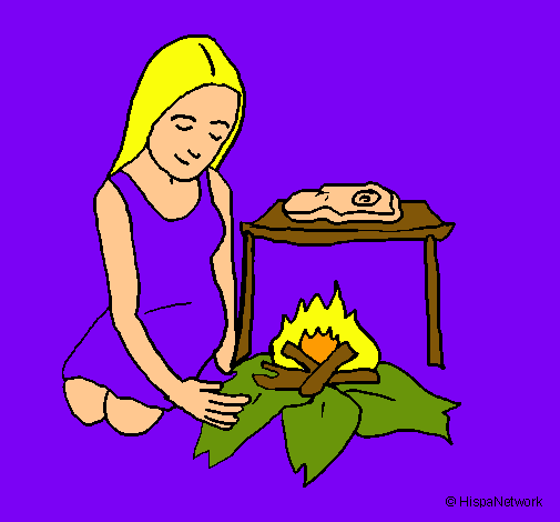Dibujo Mujer cocinando pintado por abruma27