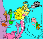 Dibujo Barbie sirena y la reina sirena pintado por luchianana