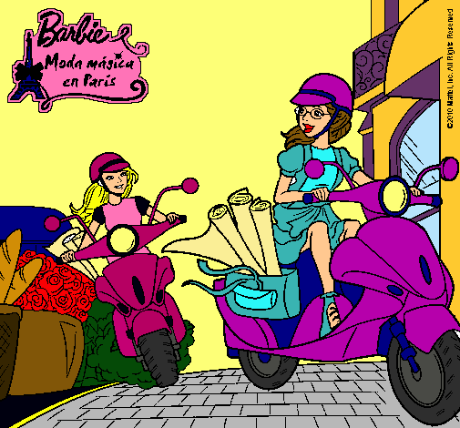 Barbie y su amiga en moto