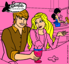 Dibujo Barbie y su amigo en la heladería pintado por AMAYA