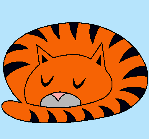 Dibujo Gato durmiendo pintado por majo
