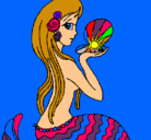 Dibujo Sirena y perla pintado por isa1