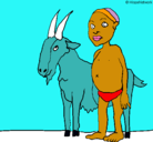 Dibujo Cabra y niño africano pintado por xvcgtdsf