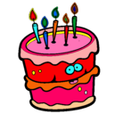 Dibujo Pastel de cumpleaños 2 pintado por tarte