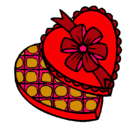 Dibujo Caja de bombones pintado por corazo