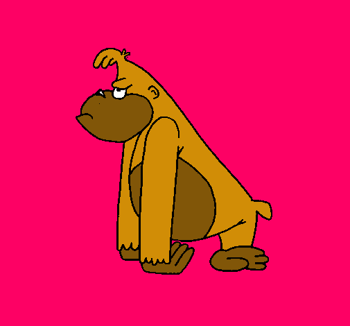 Dibujo Mono enfadado pintado por Natii