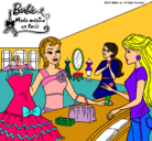 Dibujo Barbie en una tienda de ropa pintado por areli