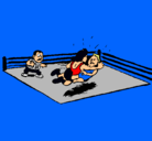 Dibujo Lucha en el ring pintado por uj8uihuuyu8yhuy
