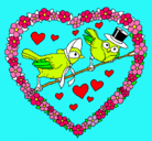 Dibujo Corazón con pájaros pintado por grebolgarcialil