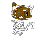 Dibujo Gato garabato momia pintado por loco