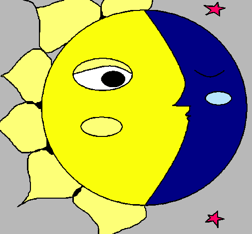 Dibujo Sol y luna 3 pintado por divamiss