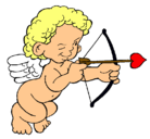 Dibujo Cupido apuntando con la flecha pintado por nelsinho