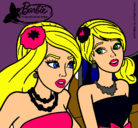 Dibujo Barbie y su amiga pintado por Wambie