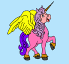Dibujo Unicornio con alas pintado por arii1