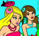 Dibujo Barbie y su amiga pintado por kathitha