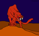 Dibujo Tigre con afilados colmillos pintado por kilian