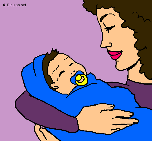 Dibujo Madre con su bebe II pintado por yailin