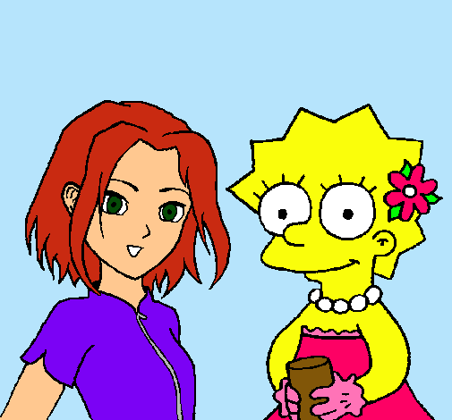 Dibujo Sakura y Lisa pintado por vicktoria