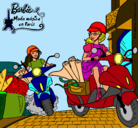 Dibujo Barbie y su amiga en moto pintado por virupa