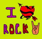Dibujo I love rock pintado por virupa