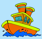 Dibujo Barco en el mar pintado por 5101993