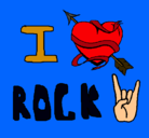 Dibujo I love rock pintado por Natalia-Rubio