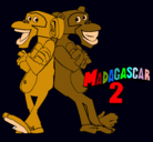 Dibujo Madagascar 2 Manson y Phil 2 pintado por matulucas