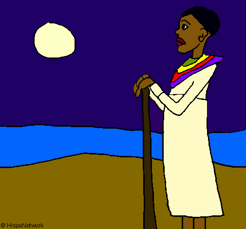 Dibujo Massai pintado por ESPEJA
