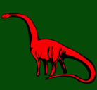 Dibujo Mamenquisaurio pintado por cacau