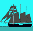 Dibujo Velero de tres mástiles pintado por titanic