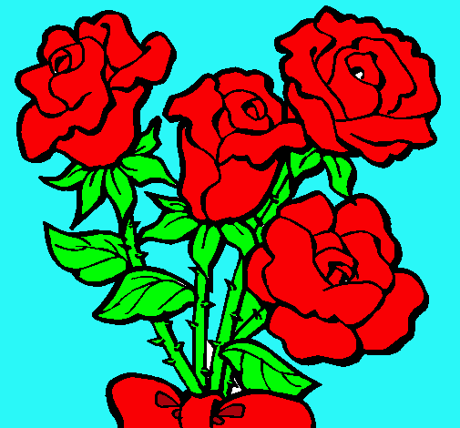 Dibujo Ramo de rosas pintado por rusabcn