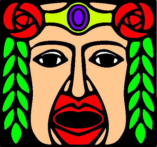 Dibujo Máscara Maya pintado por zoei